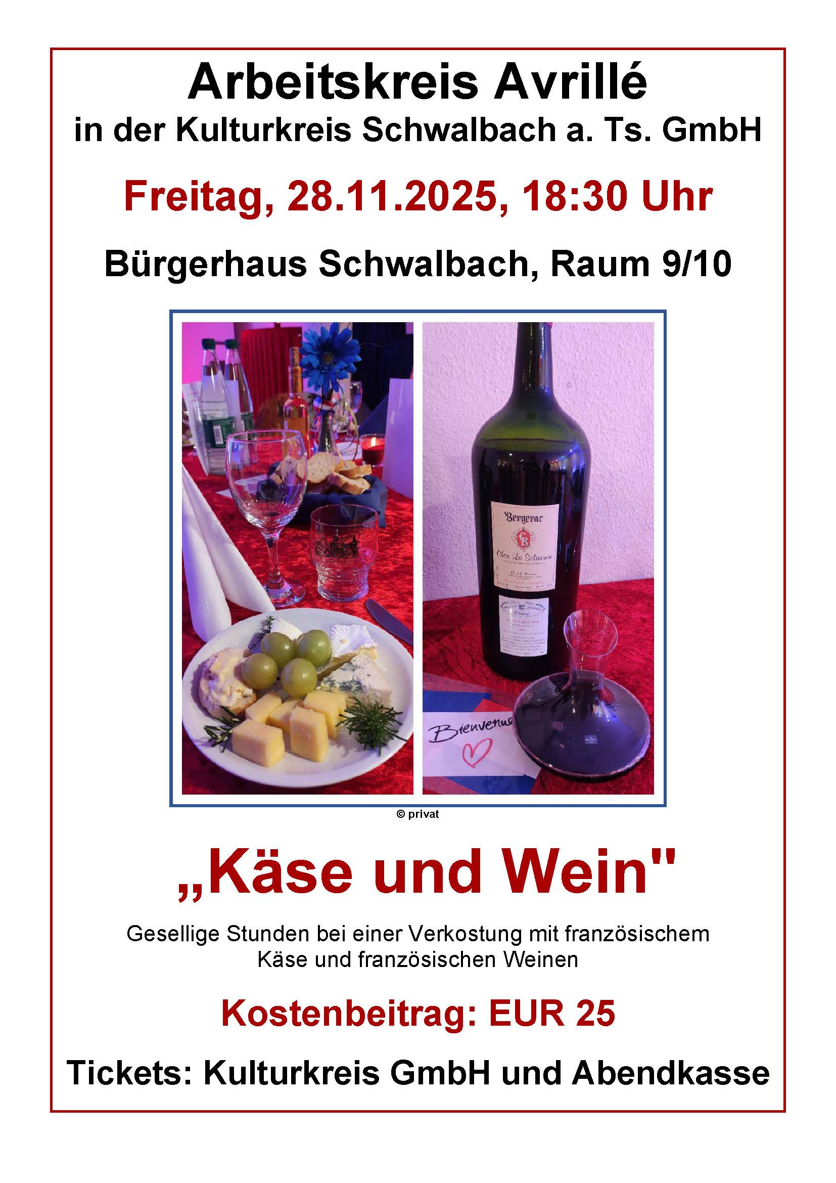 Plakat Käse und Wein 2025